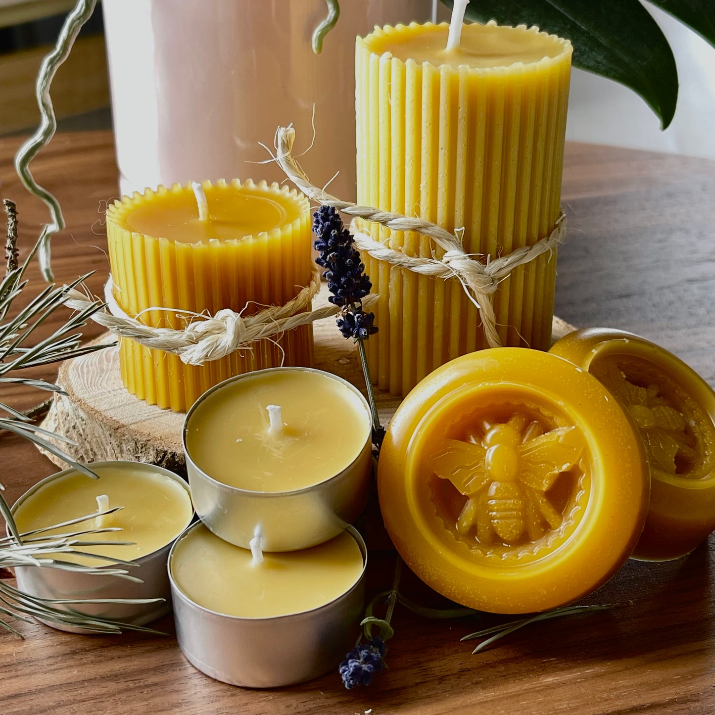 Bougie chauffe-plat cire d'abeille (aromathérapie)