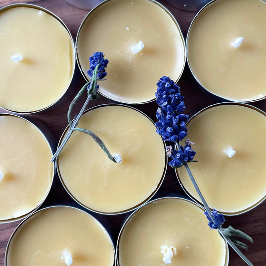 Bougie chauffe-plat cire d'abeille (aromathérapie)