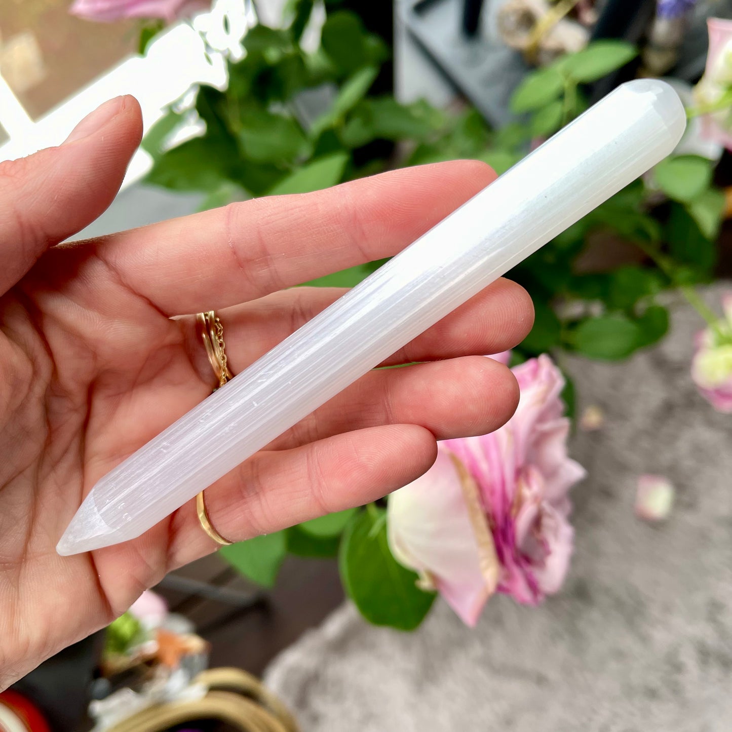 Selenite massage wand